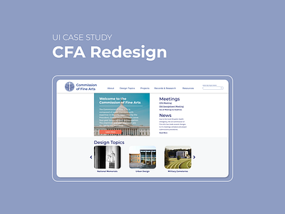 Commission of Fine Arts Redesign government web design government website ui ui case study ui redesign uidesign ux ux case study ux design uxui