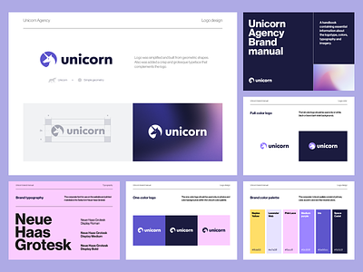 Unicorn Agency – Brand Identity agency aleksandrov alexandrov brand brand identity brand style branding firm style graphic design haas grotesk huliganio identity logo logotype magic mark unicorn unikorns unikorns agency visual identity