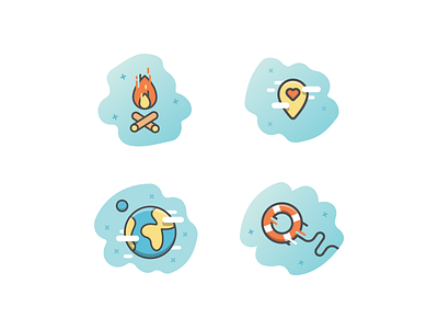 Icons circle cloud earth fire heart help icon icons pin ui ux water