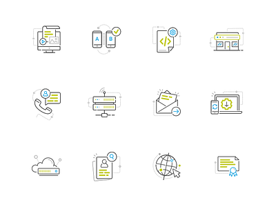 Web Icon set business fireart fireart studio icon icons illustration outline phone server service system web