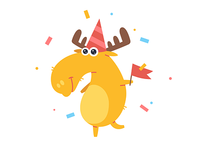 1000 Followers 1000 1k alexandrov celebrate celebration dribbble elk followers happy huliganio illustration moose snapchat sticker stickers