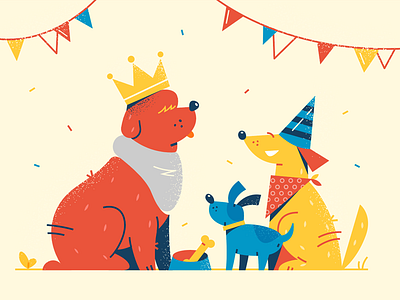 Dogs Party alexandrov animal dog dogs fireart fireat studio huliganio illustration king party partytime puppy