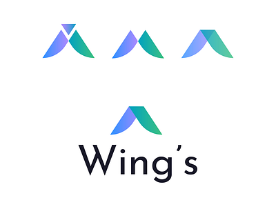 Wing's app branding design flat icon illustration illustrator logo vector website