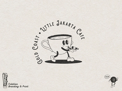 Little Jakarta Cafe | Logotpye #2 branding cartoon design illustration logo vintage