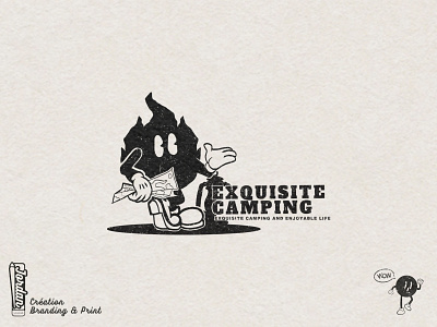 CAMP FIRE | Logotpye #3 branding camp camping cartoon fire illustration logo retro vintage