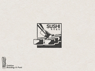 LOGO SUSHI branding cartoon fish illustration logo logotype retro sushi vintage