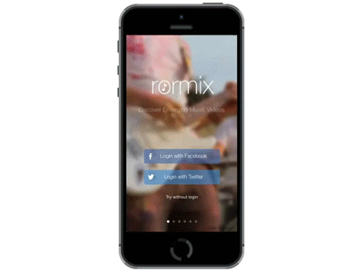 Rormix Login Screen app facebook ios ios7 keith login screen movie rormix screen splash twitter video