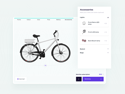 E-Bike Configurator 03 configurator e bike interface design ui ux web web design
