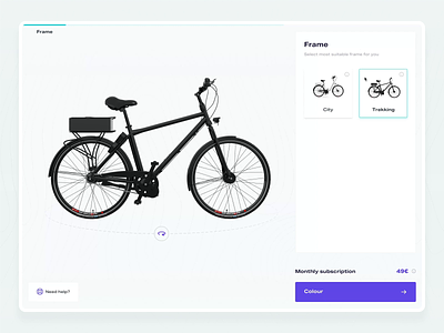 E-Bike Configurator 04 – Interaction animation bike configurator design e-bike interaction ui ux web web design