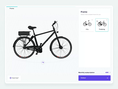 E-Bike Configurator 04 – Interaction animation bike configurator design e bike interaction ui ux web web design
