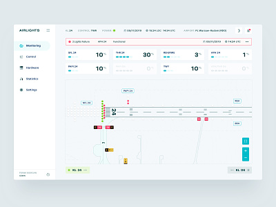AIRLIGHTS – Monitoring airport dashboard design lights monitoring monitoring dashboard ui ux