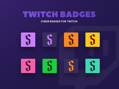 Twitch Cheer Badges badge branding cheer design emotes illustration minimal subscribe twitch vector