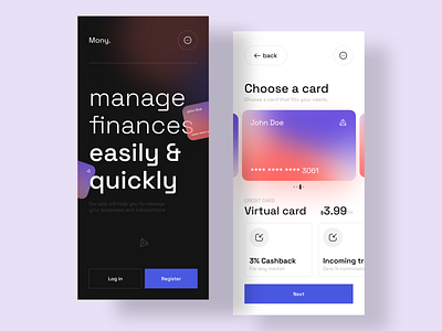 Mony - App design 2022 app app design blur branding cards design february icons money phone trendy typography ui ui design ux