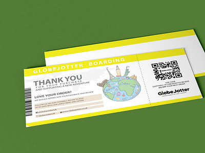 Boarding pass style Thankyoucard mockup