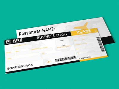 Boarding pass mockup branding design illustration logo