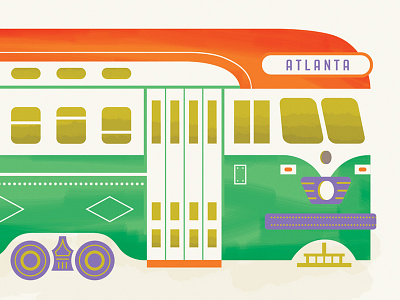 Atlanta Streetcar atlanta bird colors public transportation ride steel streetcar textures tickets train