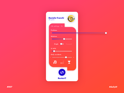 My life settings - Daily UI n°007