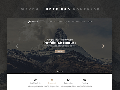 Waxom - Free Homepage PSD Template