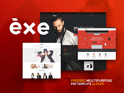 FREEBIE! Exe - Multipurpose PSD Template (24 free psd's)