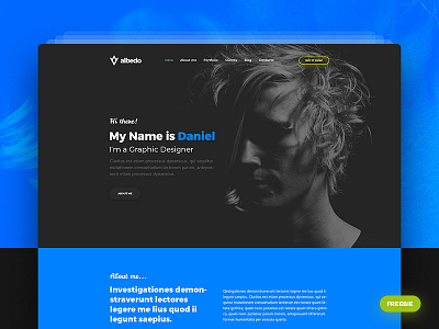 Albedo - Free Personal Onepager PSD Template albedo free psd freebie freebies onepage onepager personal psd template