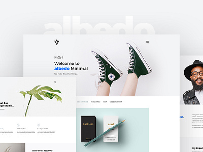 Albedo – Minimal Portfolio PSD Template clean graphic design minimal minimalistic personal psd psd template simple studio website