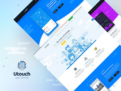 Utouch - Startup Business and Digital Technology WordPress Theme app app startup digital technology filled outline design soft material design startup business website template wordpress theme