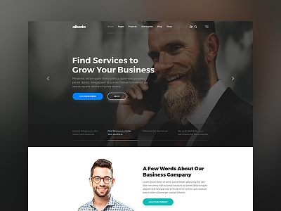 Albedo - Business and Corporate WordPress Theme business clean corporate modern soft material design template theme user interface website wordpress