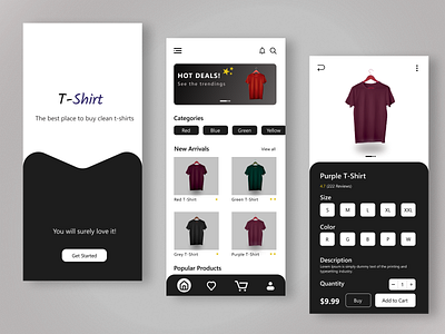 T-Shirt App | E-commerce App Design design graphic design ui ux