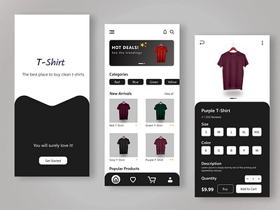 T-Shirt App | E-commerce App Design