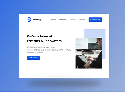 E-Learning | Landing Page Design branding design ui