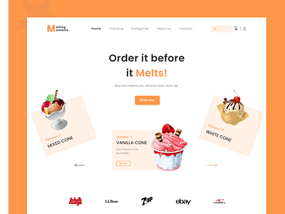 Melting Moments | Ice-cream Website Homepage Design design ui ux