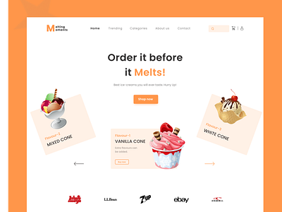 Melting Moments | Ice-cream Website Homepage Design