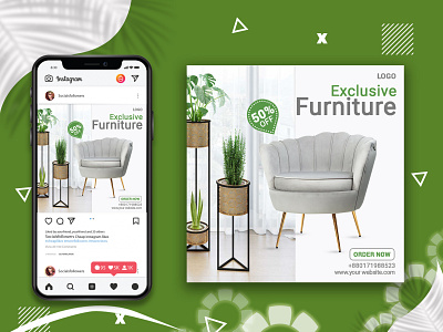 Furniture Social Media Banner 2021 banner creative discount facebook post furniture illustration instagram instagram post modern online order now photoshop poster poster design simple social media social media banner typogaphy web banner