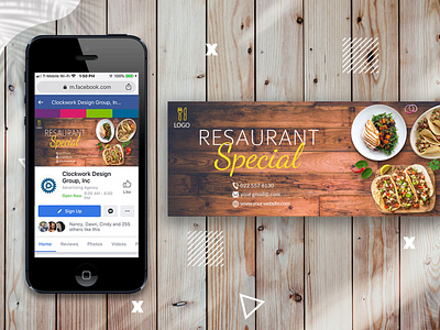 restaurant food 02  facebook cover photo mockup