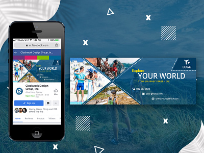 Facebook cover for travel company.