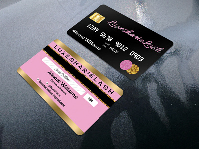 Credit card style business card design business card business card design business cards businesscard credit card gift card glitter hair salon logo logo design logotype makeup artist nails visiting card wig