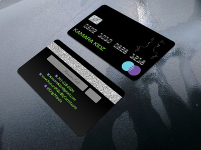 Black Credit Card design blue business card design business cards businesscard credit card glitter logo makeup artist visiting card wig