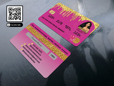 Mockup 27 animation branding business card design business cards credit card glitter illustration logo makeup artist visiting card wig