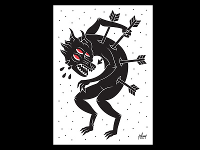 Il Martirio beast bestia black dolore illustration lupo martitio martyr vector vettoriale wolf