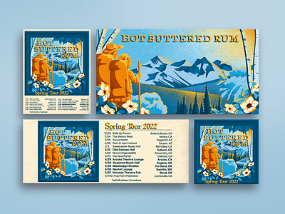 Hot Buttered Rum Spring Tour '22 Ad Mat Design ad mat artwork band merch bluegrass colorado design event poster gig poster graphic design graphics illustration jam band photoshop procreate tour art tour poster