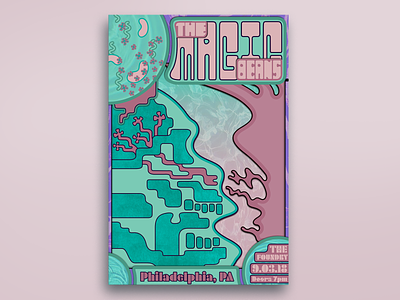 'Magic Beans' Philly Tour Poster 2018 adobe illustrator adobe photoshop band merch colorado design gig poster graphic design groovy illustration music poster music promotion psychedelic show poster trippy