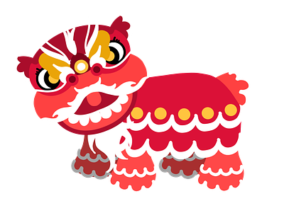 Lion Dancer - Chinese New Year chinese new year illustration sticker design