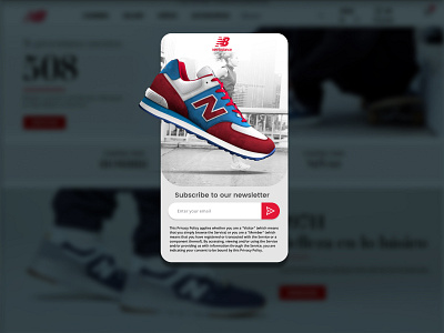 Newsletter Suscribe branding dailyui 026 new balance newsletter popup shoes sports uidesign