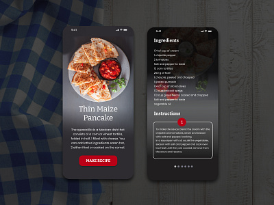 Daily UI 40 Recipe - Mexican Food daily ui 40 dailyui 040 darkmode eating foodie mexican recipe recipes