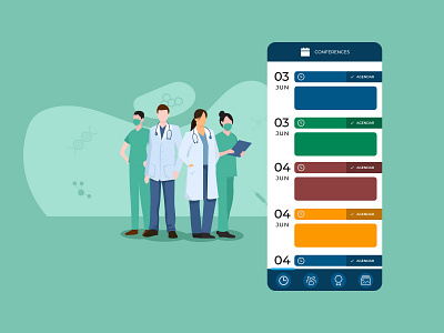 Daily UI 070 Event Listing Medical blue conference daily ui 070 dailyui 070 flatdesign medical