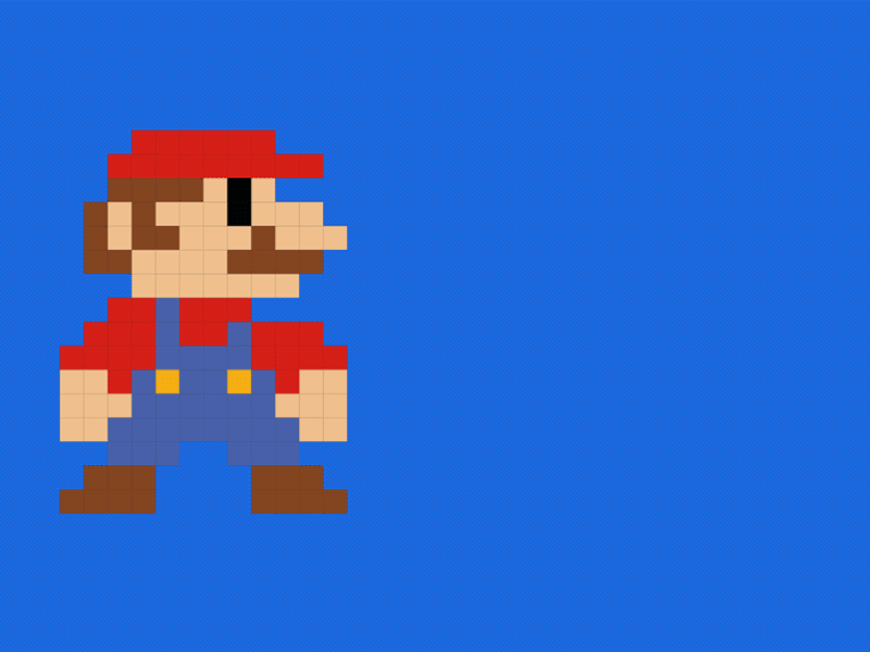 Perfect Pixel Mario animation fun game knolling mario pixel square