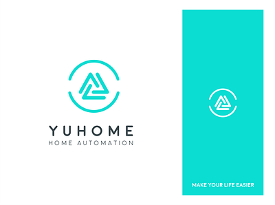 YUHOME Logo brand design design app identity logo logotype