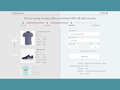 Daily UI Challenge #002 - Credit Card Checkout page.