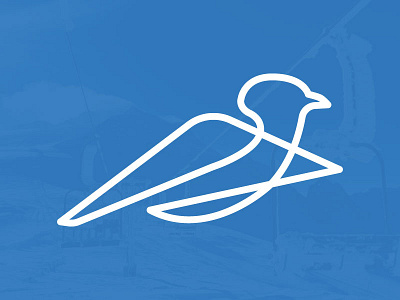 Blue Bird Day bird bluebird logo mountain skiing snow