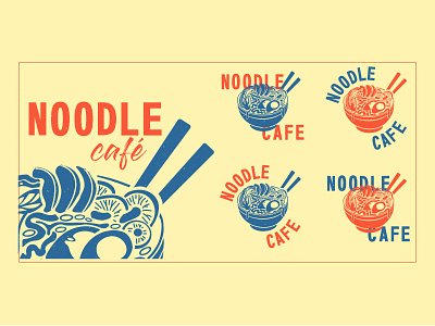 Noodle café studio brand design brand identity branding design illustration japanese food logo noodles restaurant restaurant logo